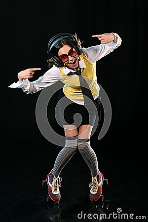 Crazy Girl pulling faces Stock Photo