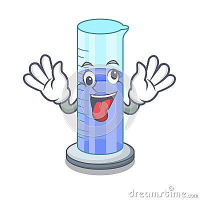 Crazy graduated cylinder on for cartoon trial Vector Illustration