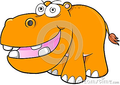 Crazy hippopotamus Vector Vector Illustration