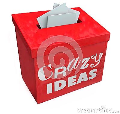 Crazy Ideas Suggestion Box Submit Funny Irregular Imposible Impractical Thought Stock Photo