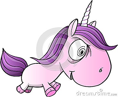 Crazy Insane Unicorn Vector Illustration Vector Illustration