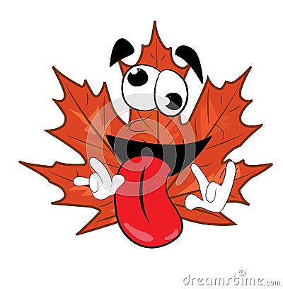 Crazy mapple leaf cartoon Cartoon Illustration