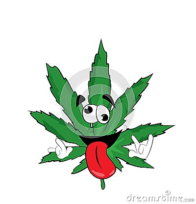 Crazy marihuana cartoon Cartoon Illustration