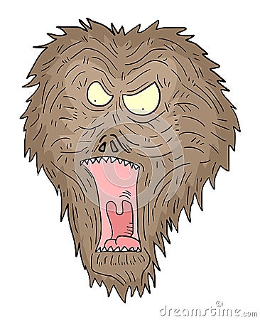 Crazy monkey face Vector Illustration