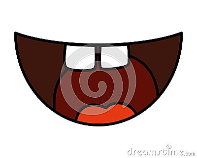 Crazy mouth fools day icon Vector Illustration