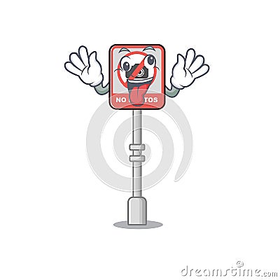 Crazy no camera on edge mascot road Vector Illustration