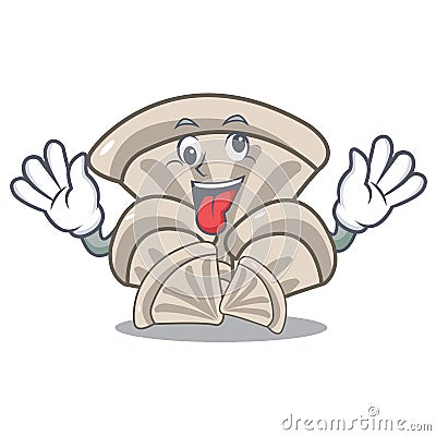 Crazy oyster mushroom mascot cartoon Vector Illustration