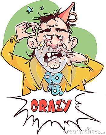 A crazy person in vector stock illustration Vector Illustration