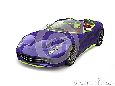Crazy purple and green sports car - studio shot Stock Photo