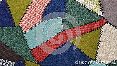 Crazy quilt patchwork pattern Stock Photo