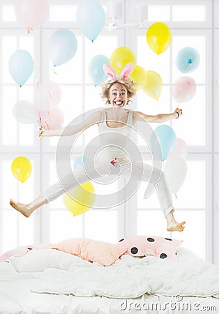 Crazy Rabbit Stock Photo