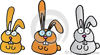 Crazy rabbits Stock Photo