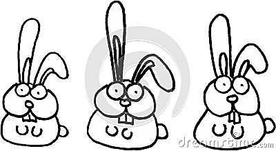 Crazy rabbits Stock Photo