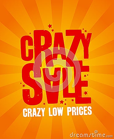 Crazy sale banner. Vector Illustration