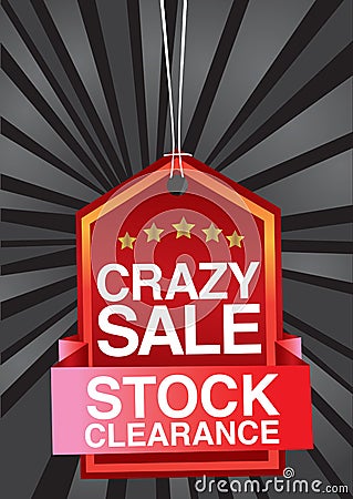 Crazy sale header design Vector Illustration