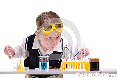 Crazy scientist Stock Photo