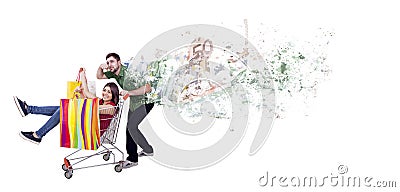 Crazy shopping Stock Photo