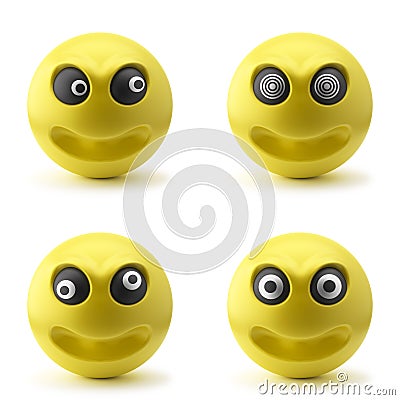 Crazy Smileys 3D Stock Photo