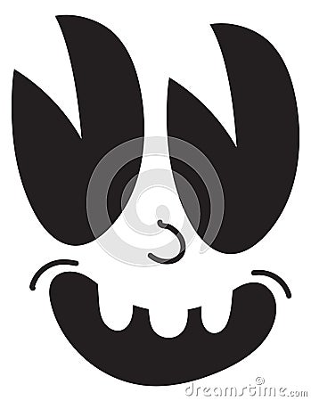 Crazy smiling toon face. Vintage comic emotion Vector Illustration