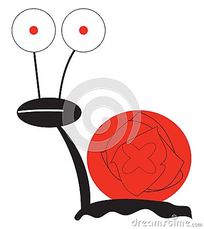 A crazy snail/Stupid snail vector or color illustration Vector Illustration