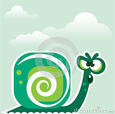 Crazy Snail Vector Illustration