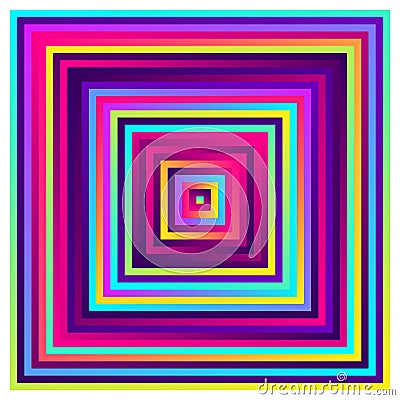 Crazy squares - bright geometric pattern with bold neon colors Vector Illustration