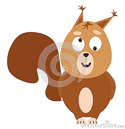 Crazy squirrel, icon Vector Illustration