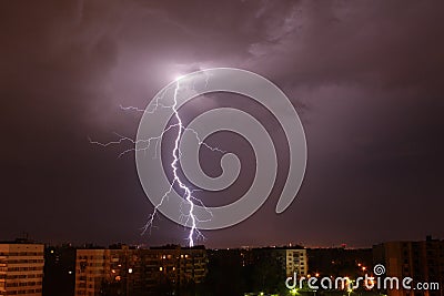 Crazy storm on black sky background in rain Editorial Stock Photo