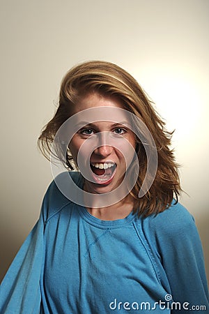Crazy Young Woman Stock Photo