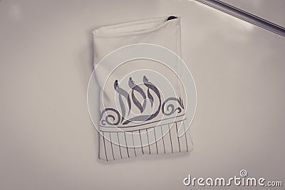 Cream bag personal design, for the afikoman of pesach, Stock Photo