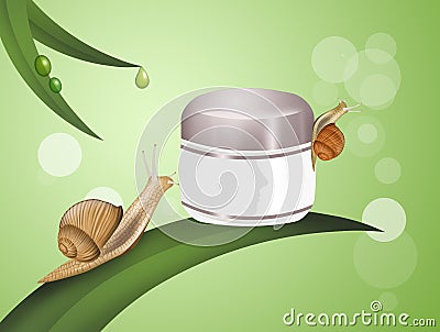 Cream based on snail slime Stock Photo