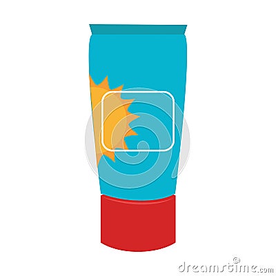 Cream bottle sunscreen beauty product Vector Illustration