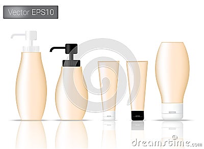 Cream Bottles Set Background Illustration Vector Illustration