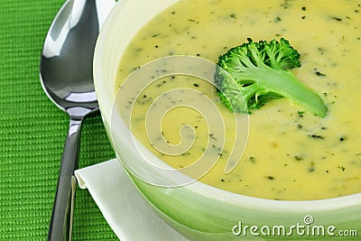 Cream of Broccoli Soup Stock Photo