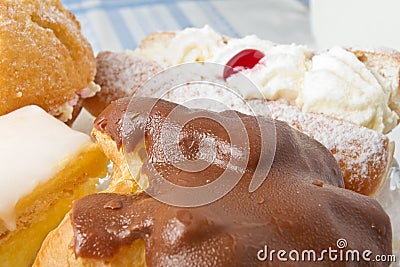 Cream Cakes Stock Photo