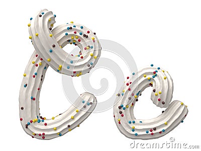 Cream candy font. Letter C Cartoon Illustration