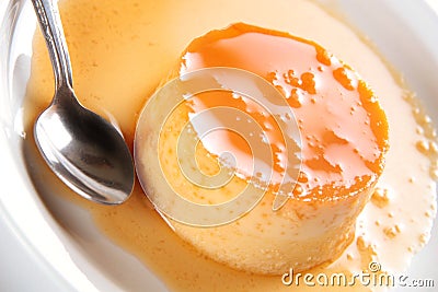 Cream Caramel Stock Photo