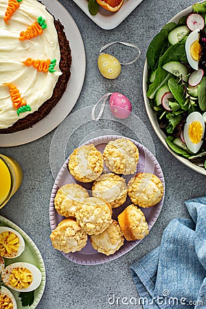 Cream cheese muffins for Easter Stock Photo