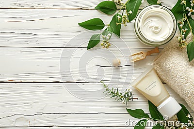 Cream chlorophyll metabolismtriple cleansing jar. Skincare glycolic acid toneranti aging vitamin jar. Pot satin glow mockup Stock Photo
