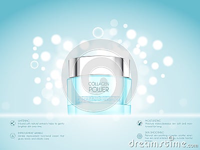 Cream jar skin care product package Vector Illustration