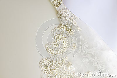 Cream lace background delicate details Stock Photo