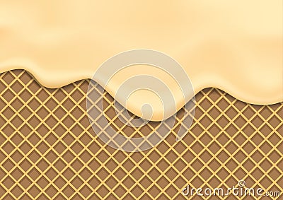 Cream Melted on Wafer texture Background abstract. Easy change colors. Vector Illustration Vector Illustration