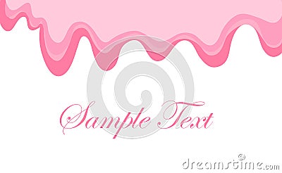 Cream Melted on a white background. Ice cream flowed. Yogurt drips. Liquid sweet flow, tasty food dessert flowing Vector Illustration