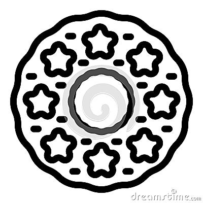 Cream nozzle star icon outline vector. Confection slender Vector Illustration