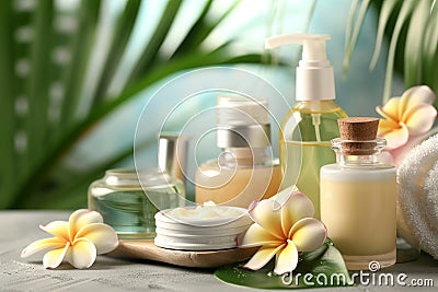 Cream nut oil reenergizing jar. Skincare aromatherapy for mood enhancementlymphoma jar pot sustainable cosmetic mockup Stock Photo
