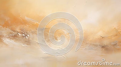 Cream And Oud Bruin Abstract Landscape Painting Stock Photo