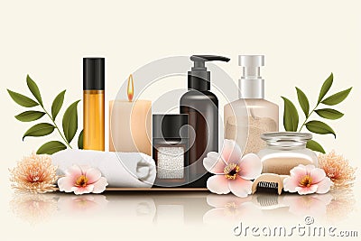 Cream perfume aficionado fragrance free cream jar. Skincare facial scrubfloat therapy jar pot piping mockup Stock Photo