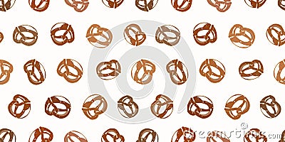 Cream pretzel pattern. Vector Illustration