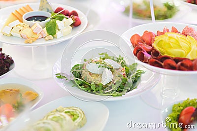 Cream Salad with Feta Stock Photo