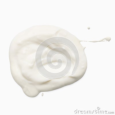 Sour cream smear, top view Stock Photo